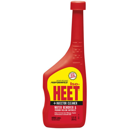 Picture of Heet Iso-HEET Water Remover And Premium Fuel Line Antifreeze + Injector Cleaner Helps Increase Gas Mileage Improves Engine Performance Year Round Performance, 12 fl. oz. (28202) , Red