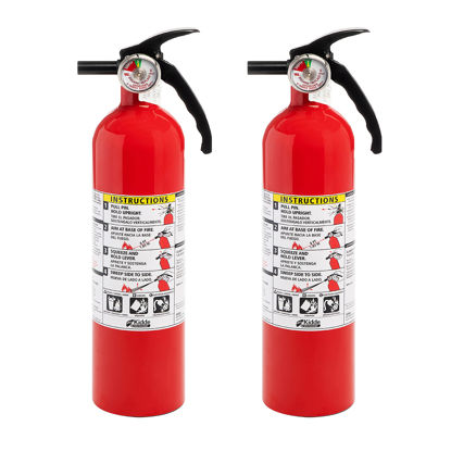 Picture of Kidde Fire Extinguisher for Home, 1-A:10-B:C, Dry Chemical Extinguisher, Red, Mounting Bracket Included, 2 Pack