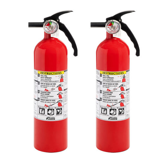 Picture of Kidde Fire Extinguisher for Home, 1-A:10-B:C, Dry Chemical Extinguisher, Red, Mounting Bracket Included, 2 Pack