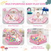 Picture of Baby Gym Play Mat, 8-in-1 Tummy Time Mat & Ball Pit with 6 Toys, Washable Baby Activity Mat for Visual, Hearing, Sensory, Motor Development, Baby Gift for Newborn Infant 0-3-6-9-12 Months (Pink)