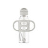 Picture of Dr. Brown's Milestones Narrow Sippy Straw Bottle, Spill-Proof with 100% Silicone Handles and Weighted Straw, 8 oz/250 mL, Gray & Blue, 6m+