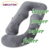 Picture of AMCATON 60 Inch Pregnancy Pillow for Sleeping, Extra Large U Shaped Body Pillow, Maternity Pillow for Pregnant Women with Velvet Cover (Dark Grey)