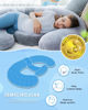 Picture of QUEEN ROSE Pregnancy Pillows, E Shaped Full Body Pillow for Sleeping, with Pregnancy Wedge Pillow for Belly Support, 60 Inch Maternity Pillow for Side Sleeper, Grey Bubble Velvet