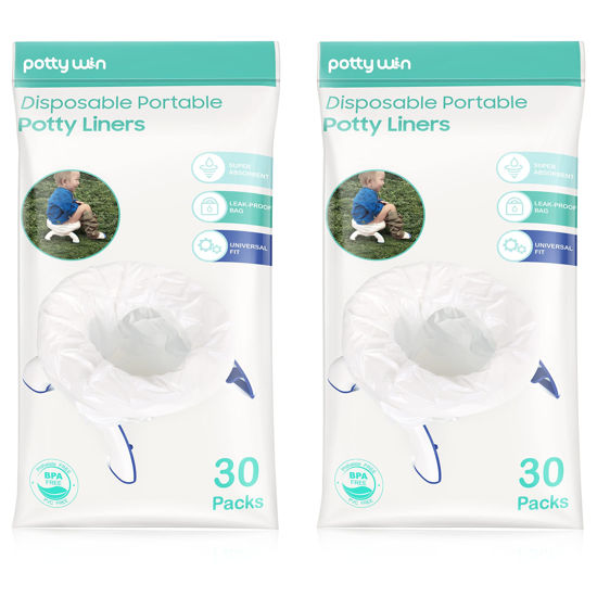 Picture of [60 Counts] Disposable Potty Liners compatible with OXO Tot 2-in-1 Go Potty, Potty Refill Bags for Toddler Travel, Universal Potty Bags Fit Most Potty Chairs