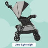 Picture of Kolcraft Cloud Plus Lightweight Baby & Toddler Umbrella Stroller with Large Storage Basket and Canopy, Reclining Seat, Child and Parent Trays, Compact Easy Fold for Travel - Slate Gray