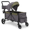 Picture of Jeep Sport All-Terrain Stroller Wagon by Delta Children - Includes Canopy, Parent Organizer, Adjustable Handlebar, Snack Tray & Cup Holders, Grey/Olive Green