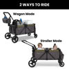 Picture of Jeep Sport All-Terrain Stroller Wagon by Delta Children - Includes Canopy, Parent Organizer, Adjustable Handlebar, Snack Tray & Cup Holders, Grey/Olive Green