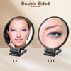 Picture of BOOMIBOO 1X/10X Magnifying Handheld Mirror Double Sided, Foldable Travel Makeup Mirror, Adjustable Rotation Pedestal Hand/Hanging/Desk Vanity Mirror-Black