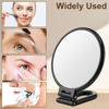 Picture of BOOMIBOO 1X/10X Magnifying Handheld Mirror Double Sided, Foldable Travel Makeup Mirror, Adjustable Rotation Pedestal Hand/Hanging/Desk Vanity Mirror-Black