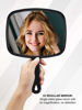 Picture of MIRRORNOVA Hand Mirror, Barber Hairdressing Handheld Mirror with Handle for Salon, Square, Black, Medium