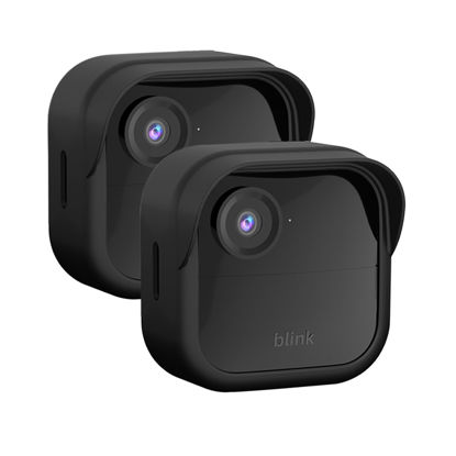 Picture of Silicone Case Cover for All-New Blink Outdoor 4 (4th Gen) - Weatherproof Protective Skin Cover with Hat Brim for All-New Blink Outdoor 4 Smart Security Camera (Black, 2 Pack)
