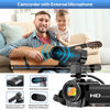 Picture of Video Camera YouTube Vlogging Camera Recorder FHD 1080P 24.0MP 3.0 Inch 270 Degree Rotation Screen 16X Digital Zoom Camcorder with Microphone,Remote Control and 2 Batteries