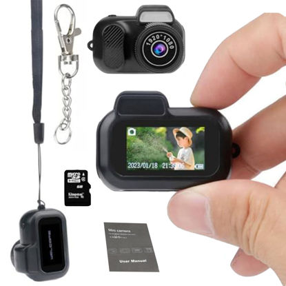 Picture of FOTN Keychain Camera, 1080P Mini Pixel Camera, Micro Mini DV/Camcorder, Portable Chain Camera with Eight Filters, Long Battery Life for Indoor and Outdoor use (32G)