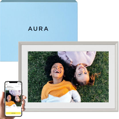 Picture of Aura Carver 10.1" WiFi Digital Picture Frame | The Best Digital Frame for Gifting | Send Photos from Your Phone | Quick, Easy Setup in Aura App | Free Unlimited Storage | (Clay with White Mat)