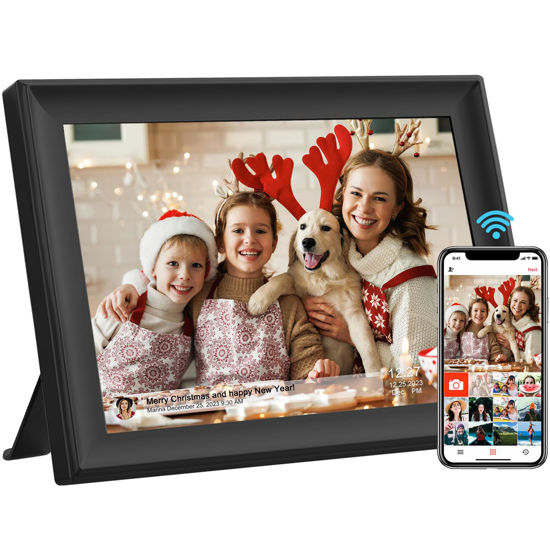 Picture of 32GB 10.1 Inch WiFi Digital Picture Frame with 1280x800 HD IPS Touch Screen, Send Photo or Videos via App or Email,Support USB Drive/SD Card Extend Storage,Auto-Rotate,Wall Mountable