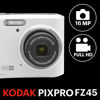 Picture of KODAK PIXPRO Friendly Zoom FZ45-WH 16MP Digital Camera with 4X Optical Zoom 27mm Wide Angle and 2.7" LCD Screen (White)