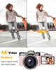 Picture of VJIANGER 4K Vlogging Camera for YouTube 56MP Digital Camera for Photography and Video with 180°Flip Screen, 16X Digital Zoom, 52mm Wide Angle & Macro Lens, 32GB Micro SD Card, 2 Batteries(Pink)