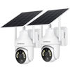 Picture of SEHMUA 2K Solar Security Cameras Wireless Outdoor, 2 Pack 360° View Pan/Tilt WiFi Security Camera Outside with Color Night Vision,Easy to Install, PIR Alarm, 2-Way Audio