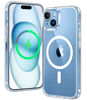 Picture of FNTCASE for iPhone 15 Case: Support Magnetic Charging Military Grade Drop Protection Anti Yellowing Cell Phone Cover - Rugged Sturdy Shockproof Protective Bumper - 6.1 Inch (Clear)