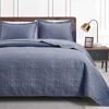 Picture of Love's cabin Quilts for Queen Bed Blue Bedspreads - Soft Bed Summer Quilt Lightweight Microfiber Bedspread- Modern Style Coin Pattern Coverlet for All Season - 3 Piece (1 Quilt, 2 Pillow Shams)