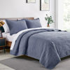 Picture of Love's cabin Quilts for Queen Bed Blue Bedspreads - Soft Bed Summer Quilt Lightweight Microfiber Bedspread- Modern Style Coin Pattern Coverlet for All Season - 3 Piece (1 Quilt, 2 Pillow Shams)