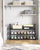 Picture of SONGMICS Shoe Rack, 3 Tier Shoe Organizer, Metal Shoe Storage Shelf for 15 Pairs of Shoes, Easy to Assemble, Entryway, Black ULSA303B02