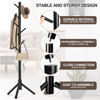 Picture of WANGMUXIA Coat Rack, Freestanding Coat Rack with 8 Hooks and 3 Adjustable Size Tree Coat Racks for Bedroom, Hallway, Entrance, Office, for Hats, Coats, Scarves, Handbags
