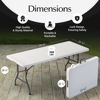 Picture of 6 Feet Foldable Table with Built in Handle & Steel Legs | Heavy Duty Portable | Perfect for Party, Dining, Wedding, Events, Picnic Indoor, Outdoor, Camping, Utility, Temporary