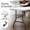 Picture of 6 Feet Foldable Table with Built in Handle & Steel Legs | Heavy Duty Portable | Perfect for Party, Dining, Wedding, Events, Picnic Indoor, Outdoor, Camping, Utility, Temporary
