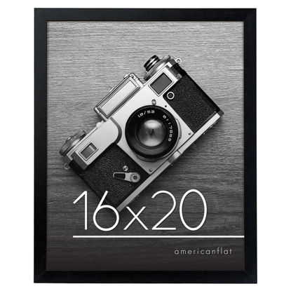 Picture of Americanflat 16x20 Picture Frame with Polished Plexiglass - Black Picture Frame with Engineered Wood - Epic Collection - Wide Photo Frame for Wall Display