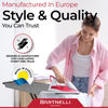 Picture of Bartnelli Ironing Board Made in Europe | Iron Board with 4 Layered Cover & Pad, Height Adjustable up to 36" Features A Safety Iron Rest, 4 Steel Legs, for Home Laundry Room or Dorm Use (43x14)