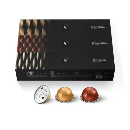 Picture of Nespresso Capsules Vertuo, Barista Flavored Pack, Medium Roast Coffee, 30 Count Coffee Pods, Brews 7.8oz.