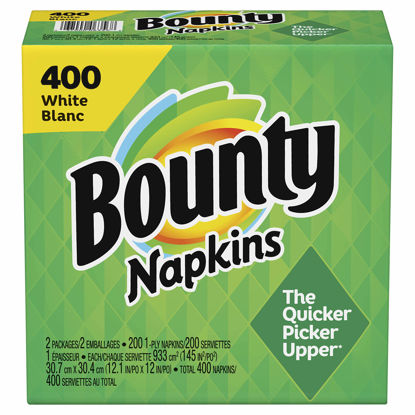 Picture of Bounty Paper Napkins, White, 1 Pack, 400 Sheets per Pack