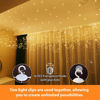 Picture of HXWEIYE 300LED Fairy Curtain Lights, 9.8x9.8Ft Warm White USB Plug in 8 Modes Christmas String Hanging Lights with Remote for Bedroom, Indoor, Outdoor, Weddings, Party