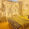 Picture of Dazzle Bright Curtain String Lights, 300 LED 9.8ft x9.8ft Warm White Fairy Lights with 8 Lighting Modes, Waterproof Lights for Bedroom Christmas Party Wedding Home Garden Wall Decor