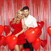 Picture of Melsan 2 Pack Red Tinsel Foil Fringe Curtains Backdrop, Sparkle Tinsel Backdrop Curtains for Valentines Day Birthday Party Decorations