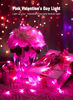 Picture of Battery Operated Christmas String Lights, 8ft 20 LED Mini Lights with Timer, Christmas Tree Lights for Indoor Outdoor Bedroom Wedding Party Holiday Xmas Decoration，Pink