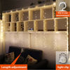 Picture of ZSJWL 300 LED Curtain Fairy Lights with Remote, 8 Modes 9.8 × 9.8 Ft, USB Plug in Copper Wire String Lights for Bedroom Window Chrismas Wedding Party, Warm White