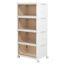 Picture of 4 Tier Plastic Storage Bins with Lid 23QT, Stackable Storage Containers with Wheels, Folding Storage Boxes, Stackable Storage Bins, Closet Organizers and Storage for Living Room,Office,Dorm
