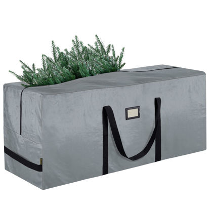 Picture of BALEINE 7.5 ft Christmas Tree Storage Bag, Heavy Duty Extra Large Artificial Christmas Tree Bag with Reinforced Handles and Dual Zippers Wide Opening (Gray, 7.5 ft)