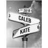 Picture of Personalized Crossroads Street Sign For Couples, Best Gift For Сouple, Custom Name And Date Vintage Street Sign Canvas Print, Christmas Gifts for her/him, Valentines Day Gift for Girlfriend/Boyfriend