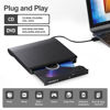 Picture of ORIGBELIE External CD/DVD Drive for Laptop, USB 3.0 CD Burner +/-RW CD ROM External DVD Drive Portable DVD Player for Laptop Desktop PC Apple Mac Windows 11/10/8/7/XP Linux OS