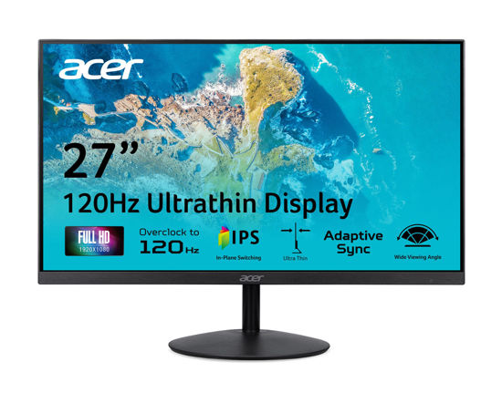 Picture of Acer SB270 G0bi 27" IPS Full HD (1920 x 1080) Ultra-Thin Zero-Frame Gaming Office Monitor | Adaptive-Sync Support (FreeSync Compatible) | Up to 120Hz Refresh | 1ms (VRB) | Tilt | HDMI & VGA Ports