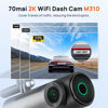 Picture of 70mai Dash Cam M310, 1296P QHD, Built in WiFi Smart Dash Camera for Cars, 130° Wide-Angle FOV, WDR, Night Vision, iOS/Android Mobile App, Loop Recording, Parking Monitor, Time-Lapse