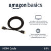 Picture of Amazon Basics High-Speed 4K Ultra HD HDMI 2.0 Cable/Cord, 6 ft / 1.8m, 18 Gbps, 60 Hz, 2160p, 48 bit, Male-to-Male, Ethernet Ready, 3D, Black