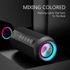 Picture of Ortizan Portable Bluetooth Speaker: IPX7 Waterproof, 24W Loud Sound, Deep Bass, Bluetooth 5.3, LED Lights, Wireless Stereo Pairing, 30H Playtime, for Home/Outdoor/Party/Beach, Birthday Gift (Black)