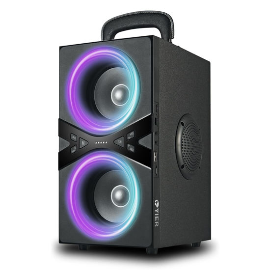 Picture of YIER Bluetooth Speakers, Wireless TWS Portable Speaker with Lights,100dB Loud Subwoofer 80w(Peak) Stereo Sound, Bassup Technology, Long Playtime for Outdoor Party