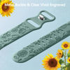 Picture of 6 Pack Floral Engraved Bands Compatible with Apple Watch Bands 44mm for Women 40mm 41mm 45mm 49mm, Adjustable Comfortable Soft Silicone for iWatch Bands 38mm Womens Series