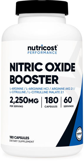 Picture of Nutricost Nitric Oxide Booster 2250mg, 180 Capsules - 750mg Per Casule, 60 Servings - Gluten Free and Non-GMO