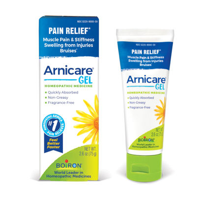 Picture of Boiron Arnicare Gel for Soothing Relief of Joint Pain, Muscle Pain, Muscle Soreness, and Swelling from Bruises or Injury - Non-greasy and Fragrance-Free - 2.6 oz